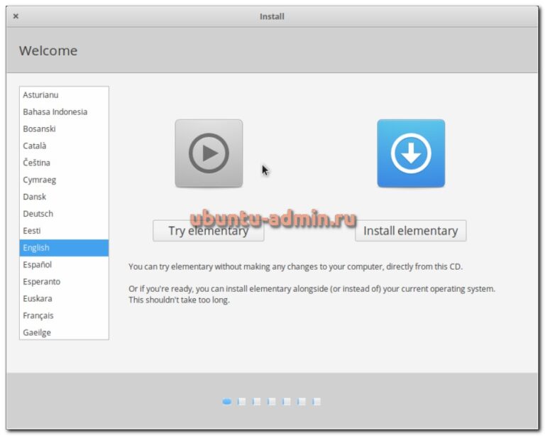 Установка elementary os с флешки